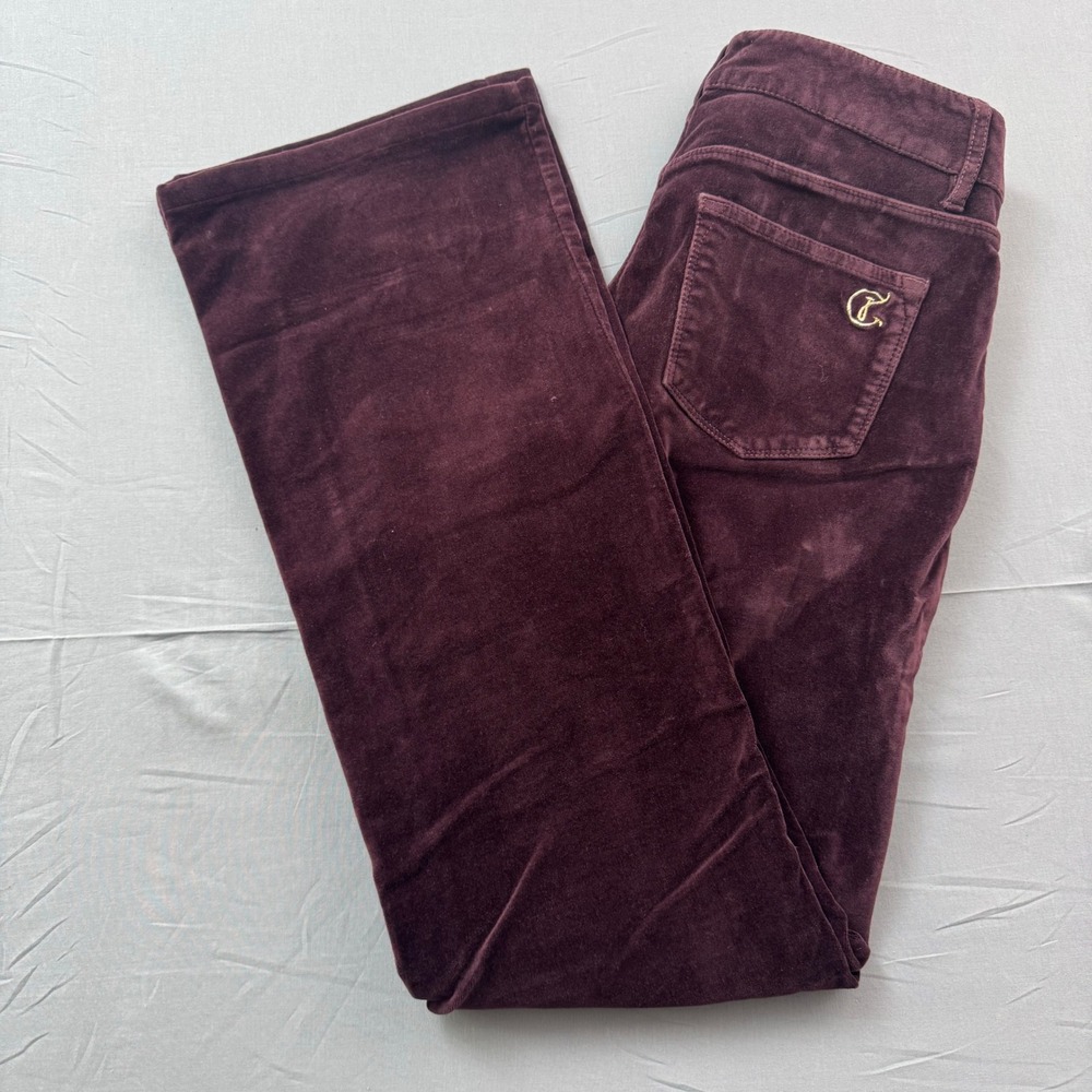 CJ by Cookie Johnson‎ Grace Bootcut Velvet Corduroy Pants Burgundy Plum Size 26